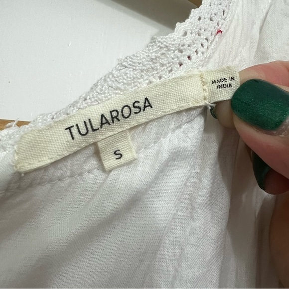 Revolve Tularosa S Kirsten White Embroidered Cotton Cottagecore Boho Midi Dress - Picture 9 of 11